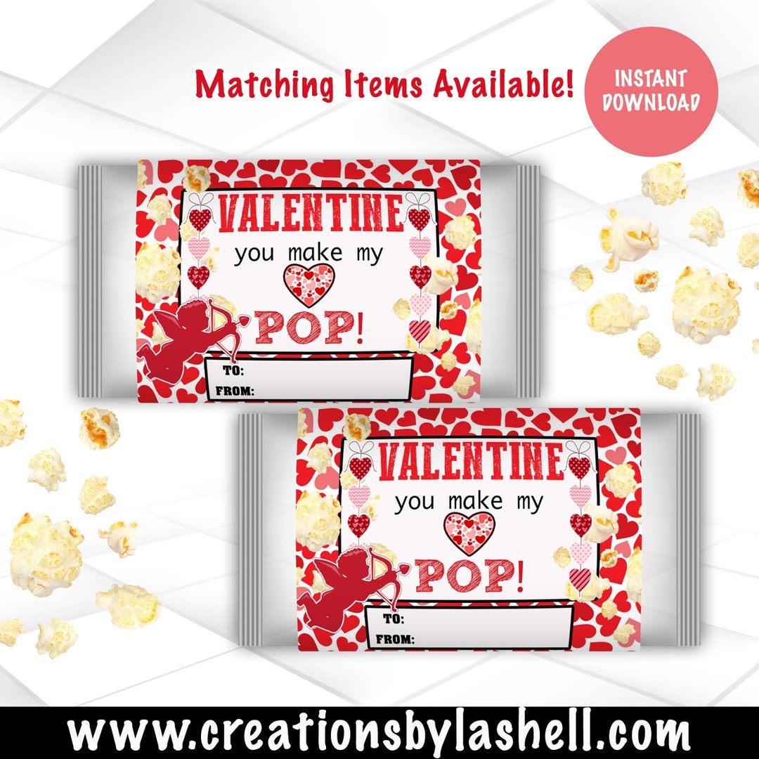 Valentine Popcorn Wrappers Instant Download Valentine Pop Corn Wrapper Valentine Popcorn Wrappers Instant Download Valentine Pop Corn Wrapper