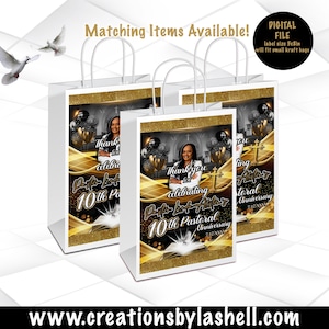Pastoral Anniversary Gift Bag Digital File Church Gift Bag Labels Printable Pastor Favors Bag PC2