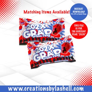 Graduation Candy Ring Wrapper Instant Download | Red and BlueCandy Class Ring Printable | Candy Ring Template | G15
