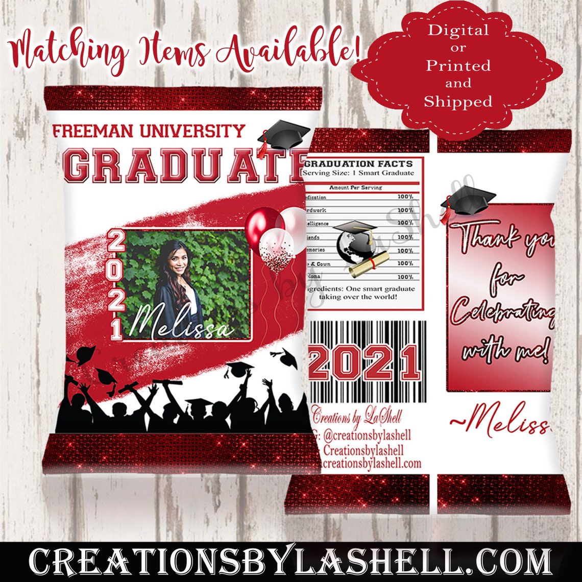 Graduation Chip Bags/ Graduation 2021/ Custom Chip bags/ Etsy
