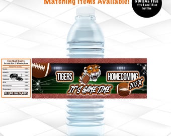 Homecoming Water Bottle Labels | Football Team Spirit Drink Wraps | Digital File for School Events, Pep Rally | Digital File Printable | HC2
