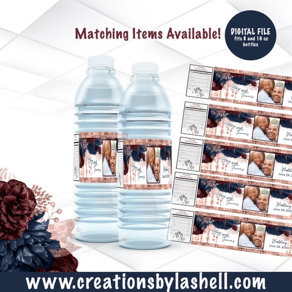 Wedding Water Bottle Labels Printable Custom Wedding Water - Etsy