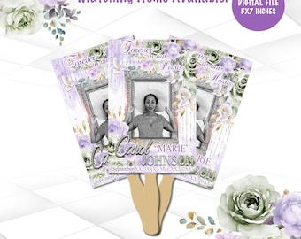 Funeral Fans Digital File | Celebration of Life Favors | Forever in our Hearts | Obituary Fan Favors MEM1