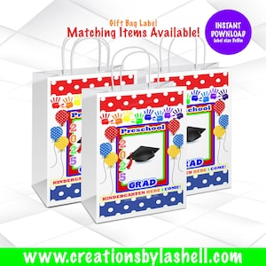 Sac cadeau pour l'obtention du diplôme d'âge préscolaire Téléchargement instantané | Étiquette de sac cadeau de fin d'études préscolaire imprimable | Classeur pour sachets de remise des diplômes de pré-maternelle 2025 | G9