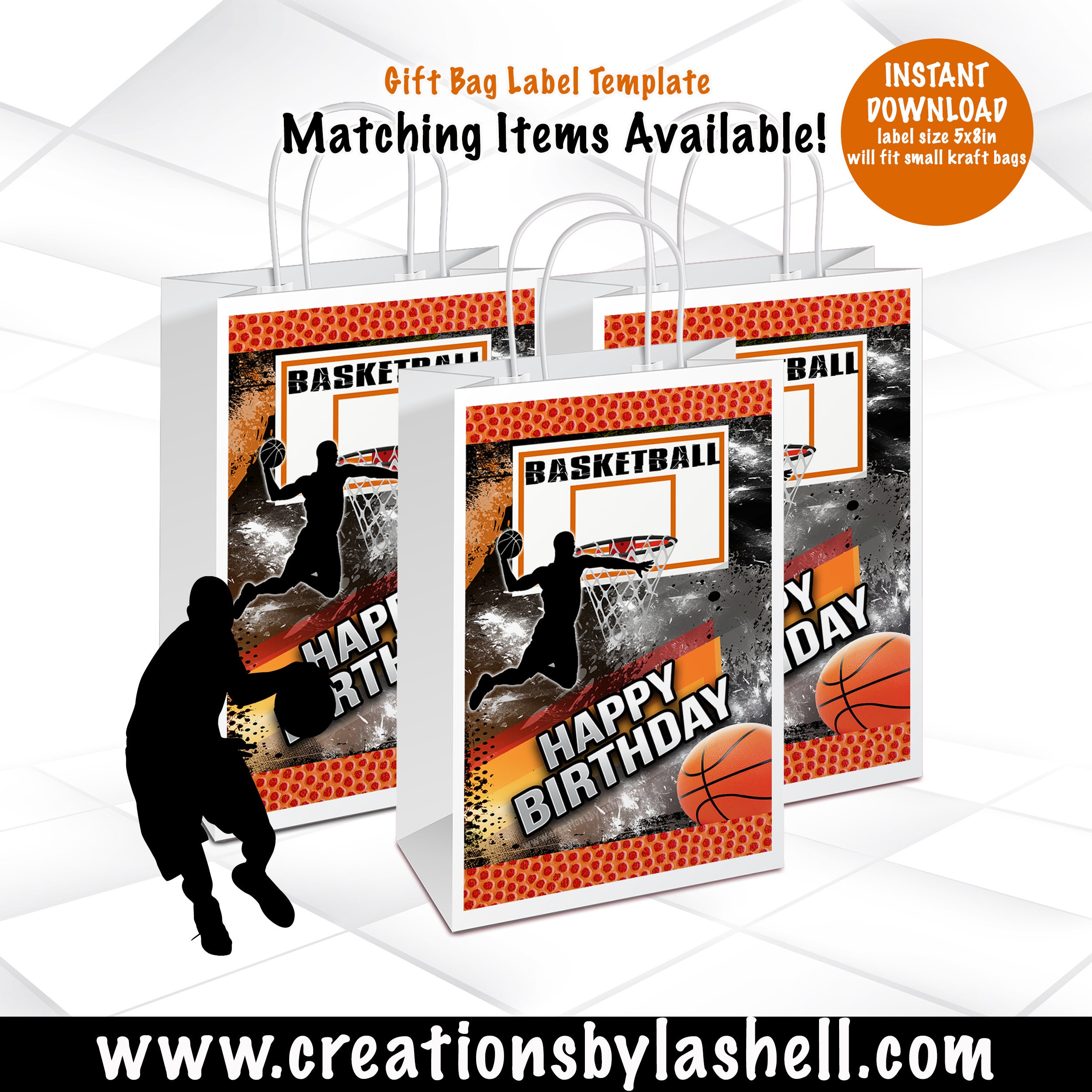 Basketball Party Labels Bundle Instant Download Basketball Party Favors ...