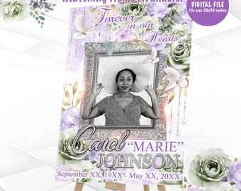 Funeral Welcome Sign 20 x 30 inch Printable | Celebration of Life Welcome Sign Digital File | Memorial Sign MEM1