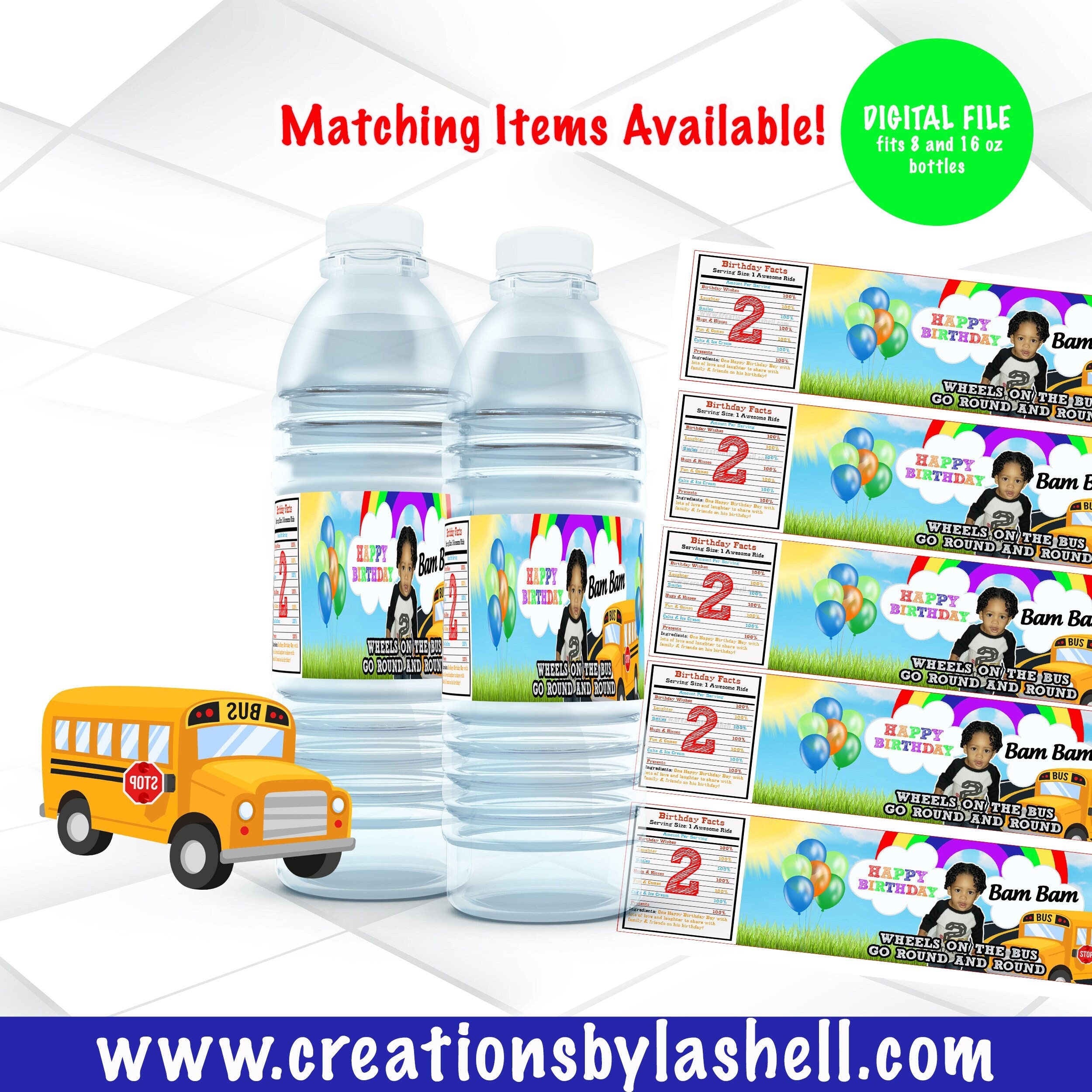Wheels on the Bus Water Bottle Labels Template Wheels on the Bus