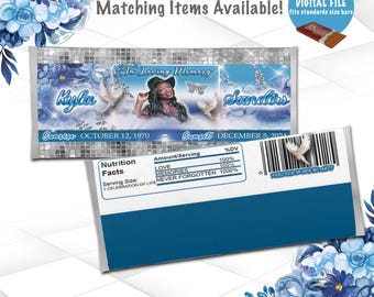 Funeral Candy Bar Wrapper Digital File | Celebration of Life Chocolate Bar Wrappers | Printable Memorial Favors Digital File | MEM2