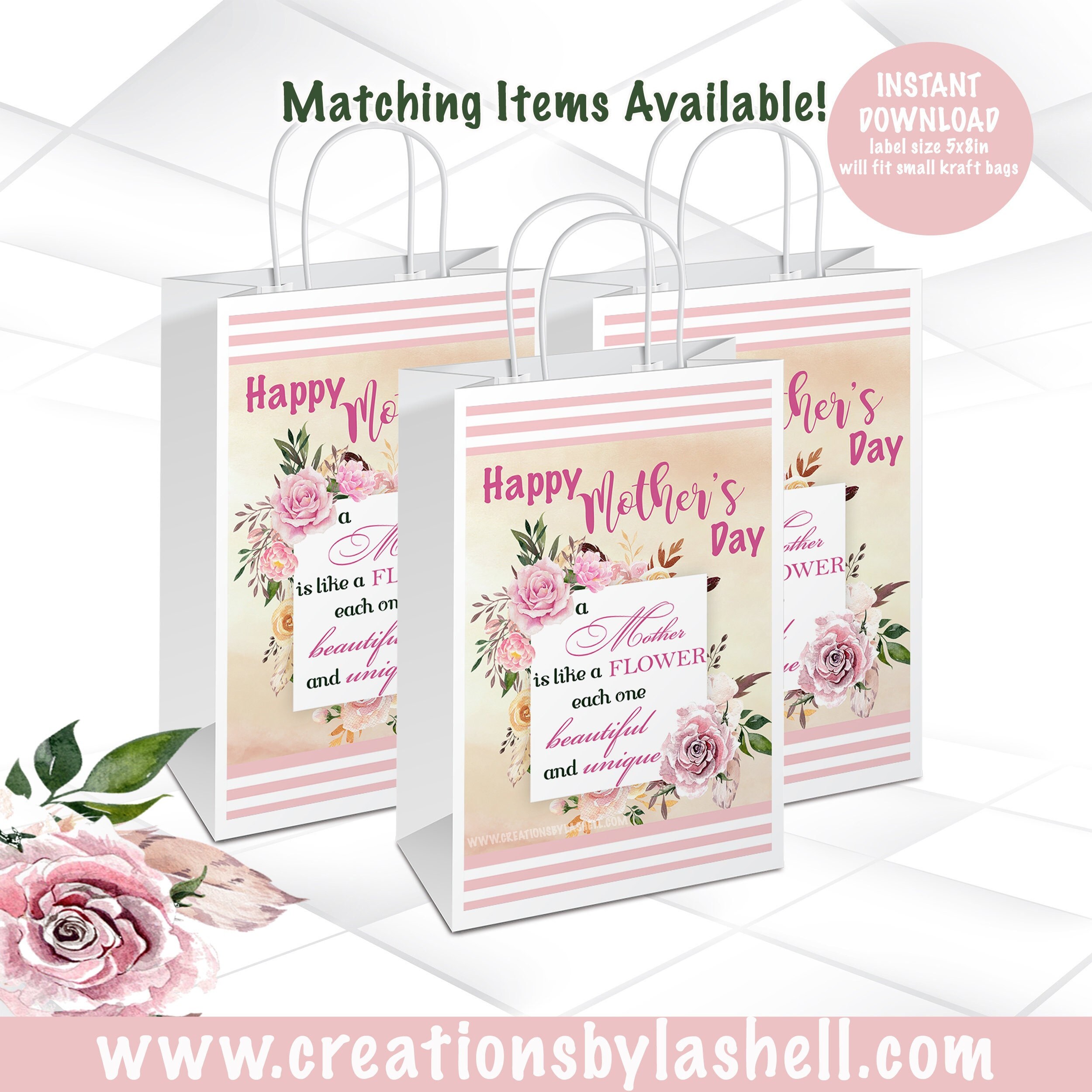 Mother's Day Gift Bag Label Instant Download | Mother's Day Gift Bag ...