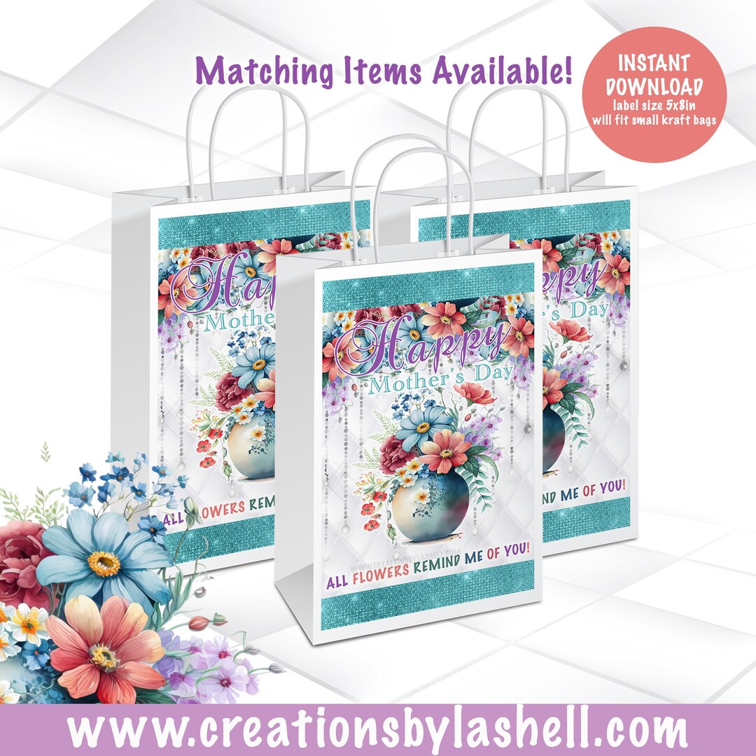 Mother's Day Gift Bag Label Instant Download | Mother's Day Gift Bag ...