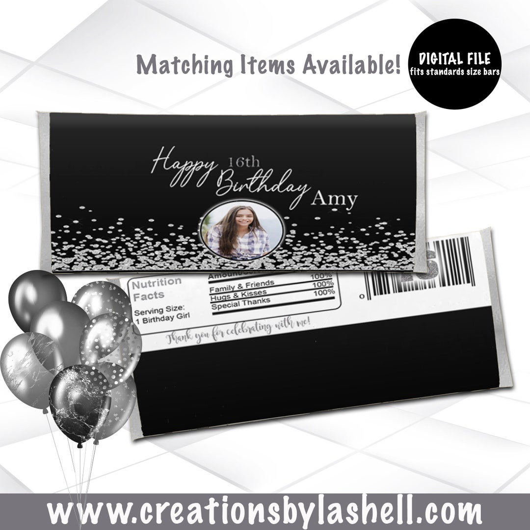 Birthday Candy Bar Wrapper Template | Chocolate Candy Bar Wrappers ...
