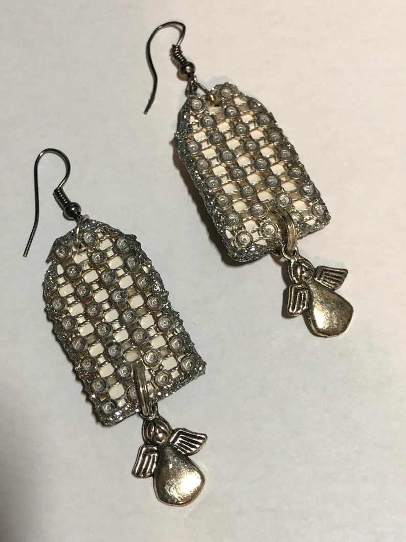 pierced P31 Earrings with Dangling Angels