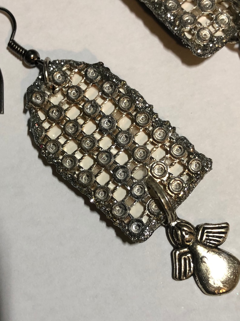 pierced P31 Earrings with Dangling Angels