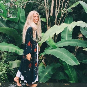 Bali Floral Kimono in Navy