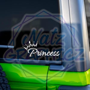 Princess With Crown Decal, Home, Laptop, Truck/Car Name Decal, Truck Decal