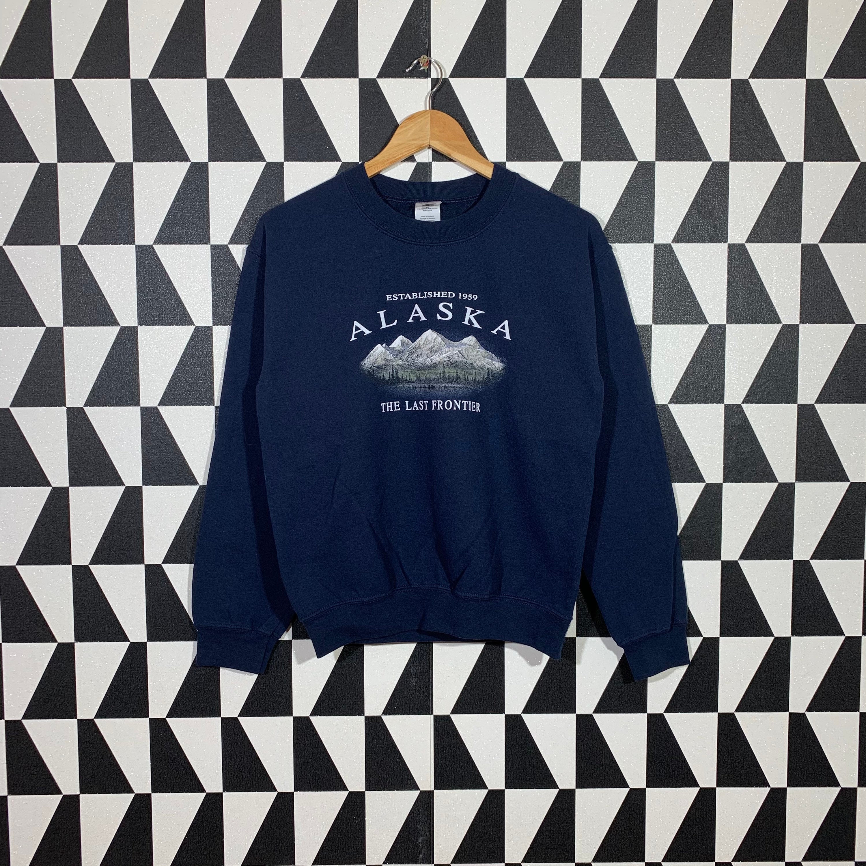 Alaska Sweatshirt Crewneck Alaska Sweater Printed Design Blue Etsy