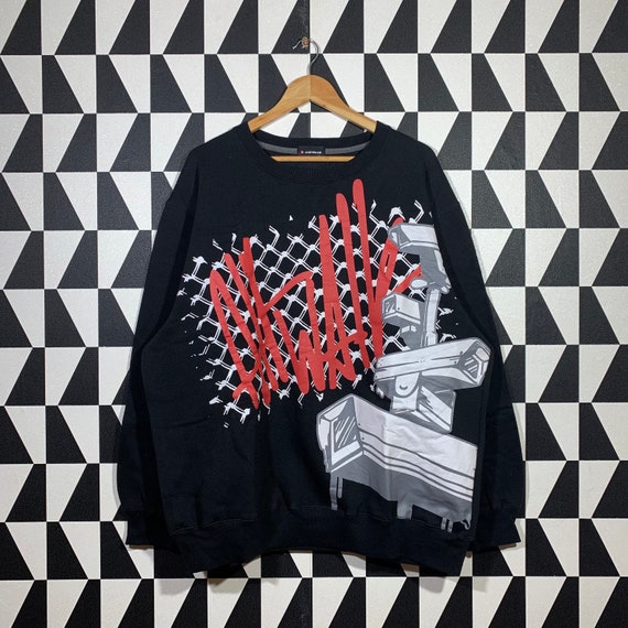 Vintage Airwalk Sweatshirt Airwalk Crewneck Airwalk Sweater Print Logo Black Color Men's 3XL