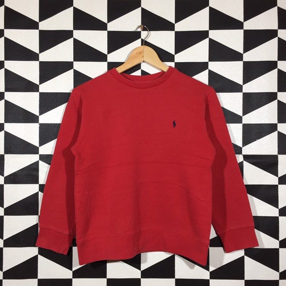 red polo crewneck sweatshirt