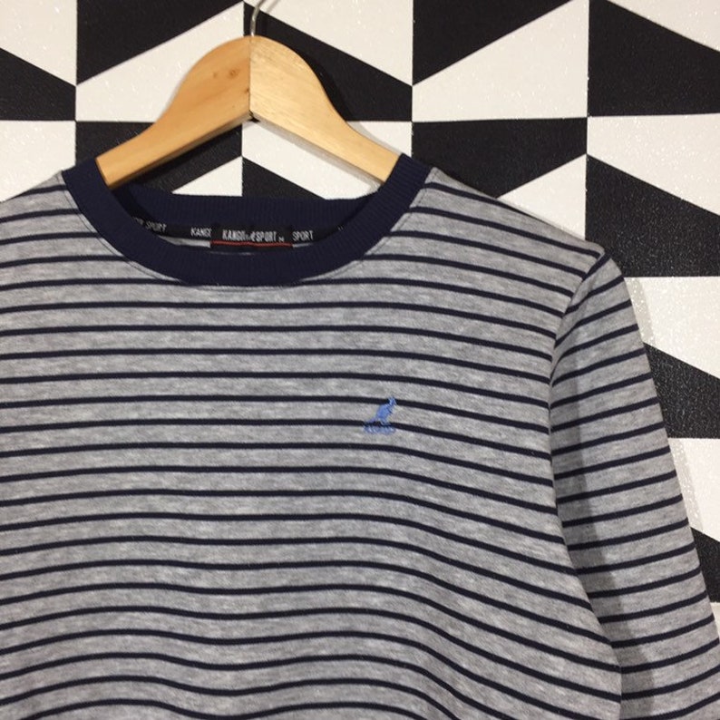 Vintage 90s Kangol Sport Small Logo Embroidery Sweatshirt Crewneck Kangol Pullover Jumper Kangol Blue and Grey Colour M Size
