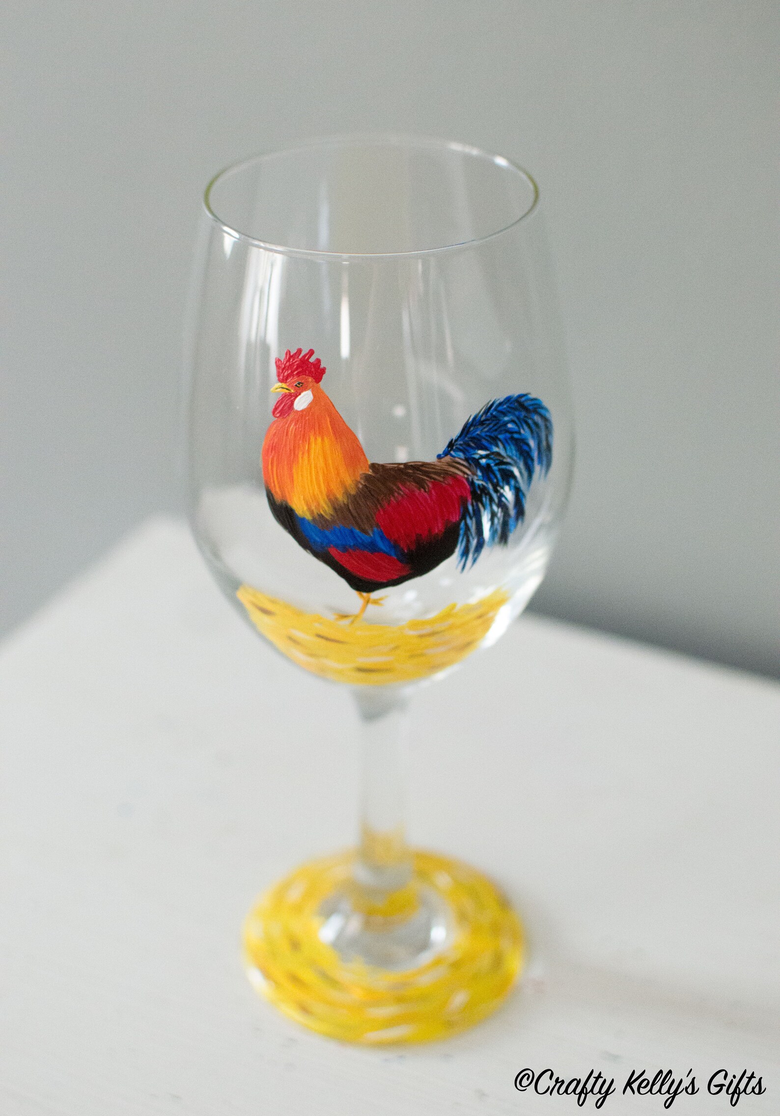 Rooster Wine Glass Chicken Wine Glasses Country Living Wine | Etsy
