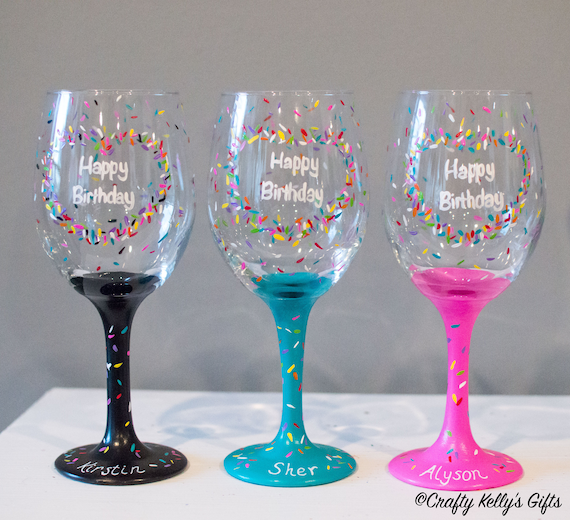 Rainbow set of 8 wine glasses in multicoloured - La Double J