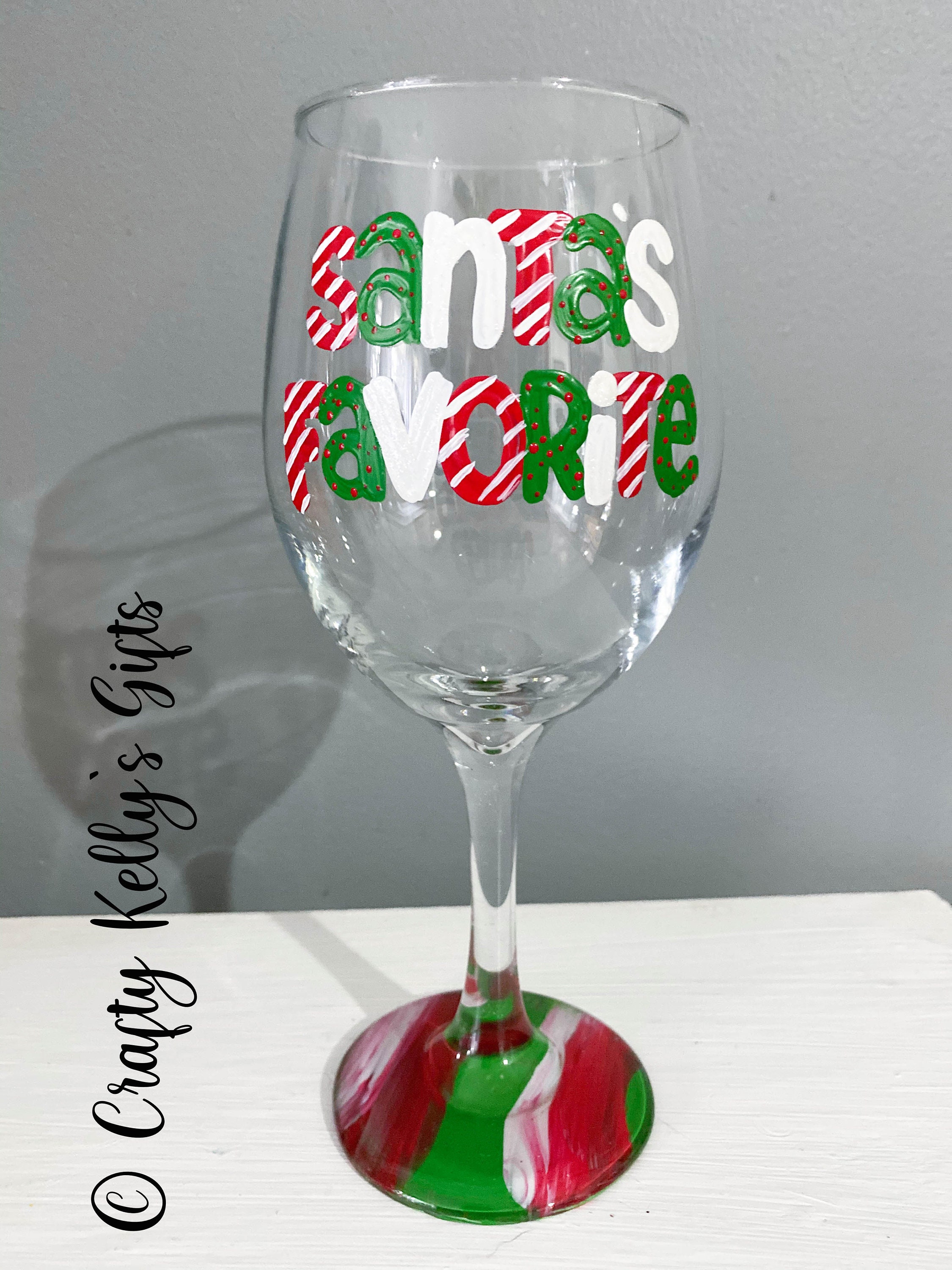 Santa's Favorite Ho Wine Glass, Santas Favorite Ho, Christmas Wine Glass,  Christmas Glass, Best Friend Glass, Funny Holiday Wine Glass 