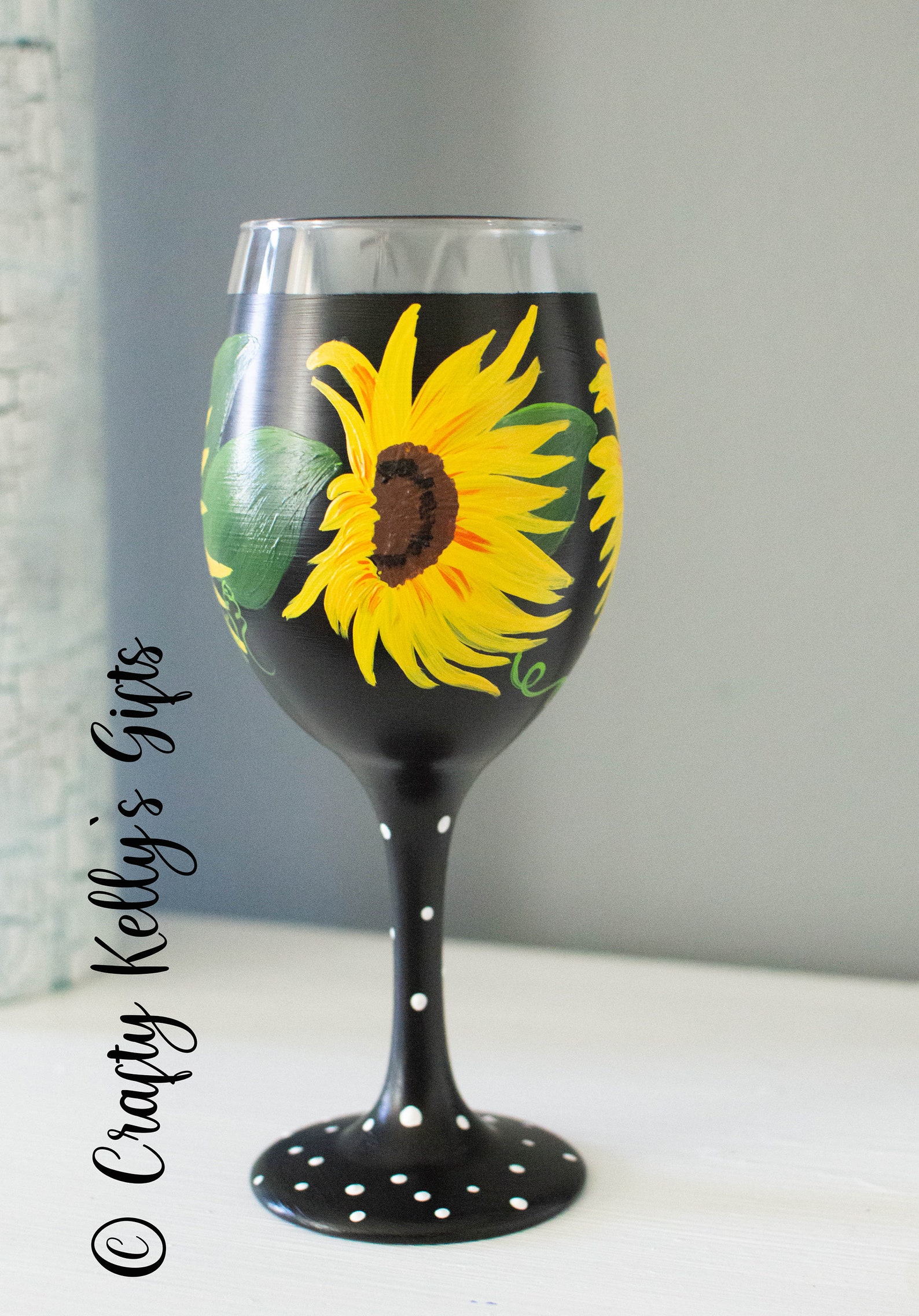 Hand Painted Sunflower Wine Glass 21st Birthday Gift For Her Etsy