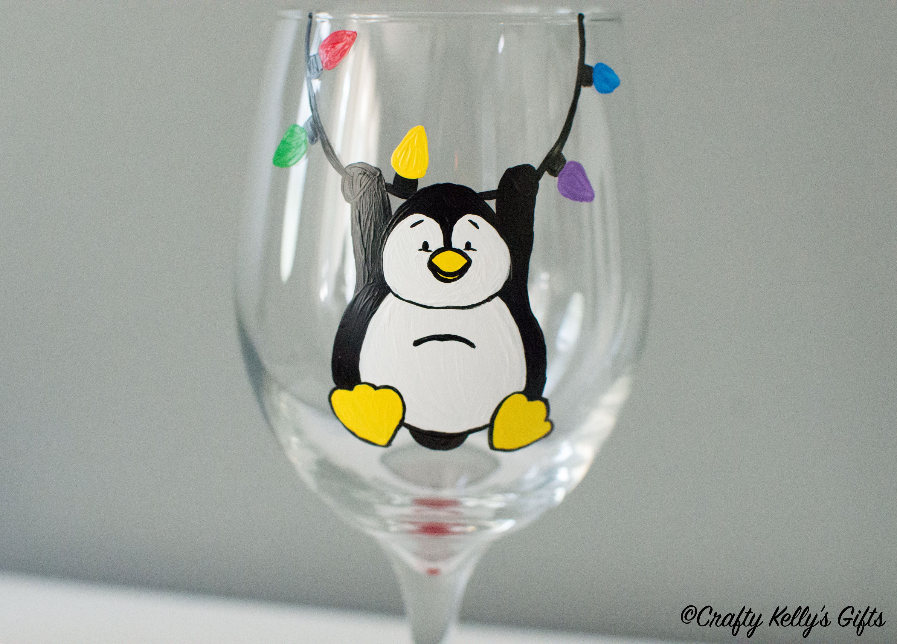 Verre de Noël ange et pingouin