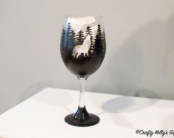 Wolf Wine Glass - Etsy