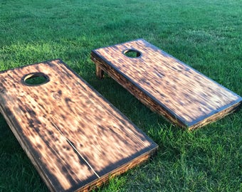 Wood Burned Corn Hole Boards