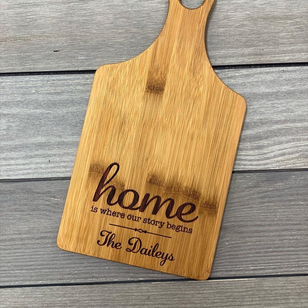 Personalized Home Cutting Board, Home is Where our Story Begins, Wedding Gifts, Anniversary Gifts, Cutting Boards, Housewarming Gifts, Laser