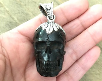Horn skull pendant, handcrafted, Nepalese, Tibetan repousse silver, 55X23 mm