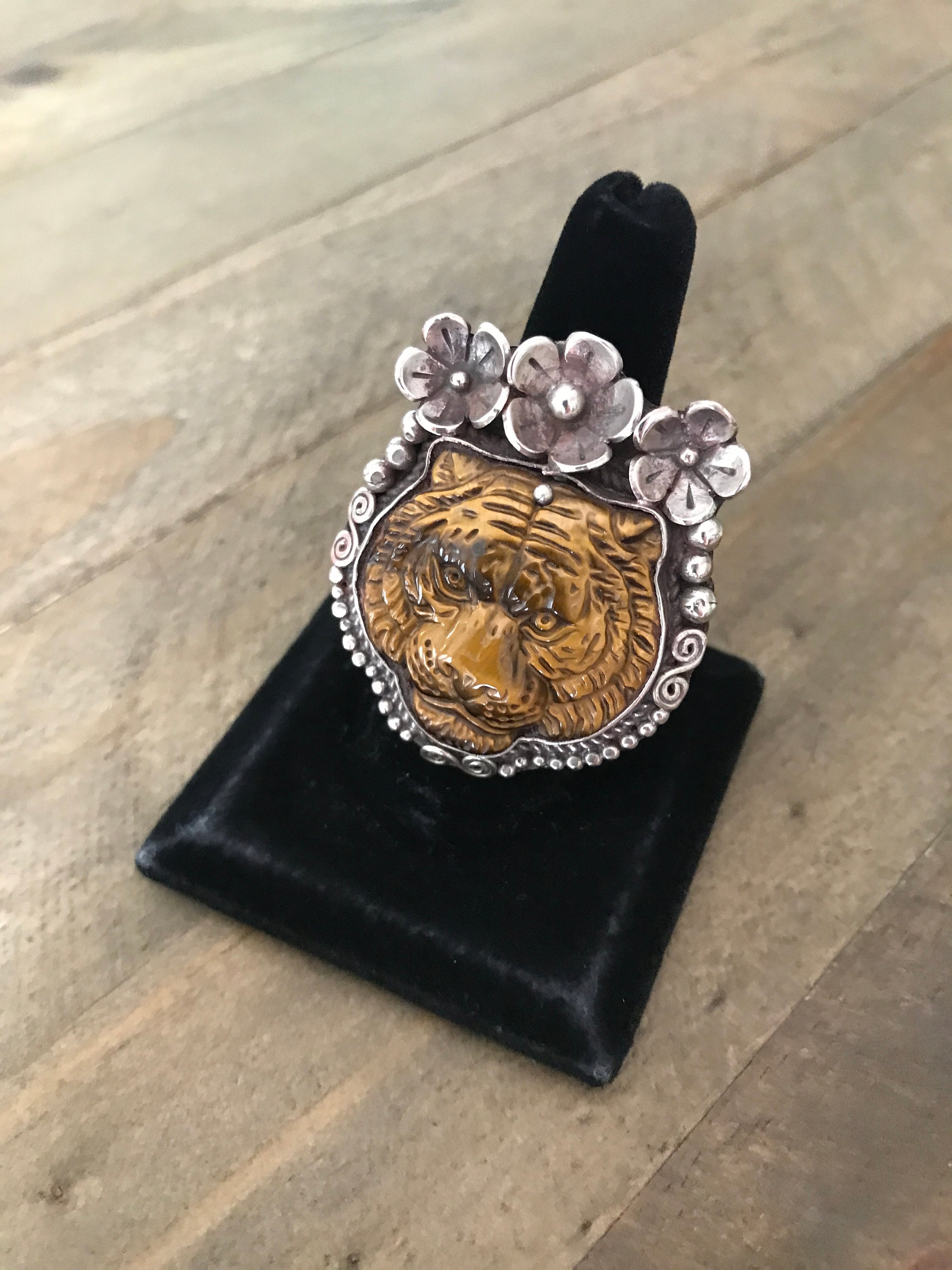 Tiger face outlet ring gold