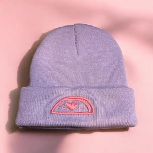 Hand Stitched Embroidered Taco Beanie - Frijola&#39;s Tacos Beanie Purple