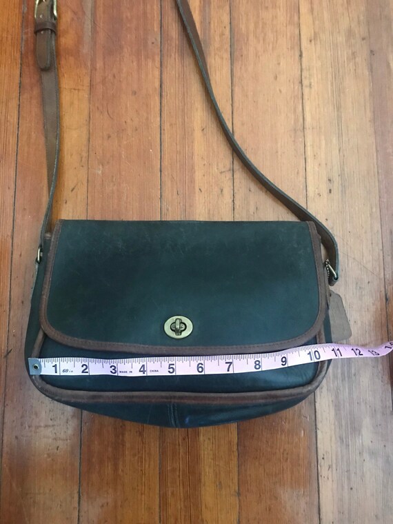 Vintage Coach Glove Tanned leather Green and Saddl