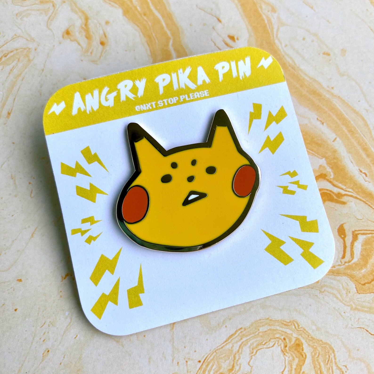 Angry Pika Enamel Pin Etsy