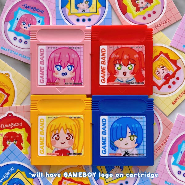 Girl Rock Band Anime Game Boy Cartridge Fridge Magnet