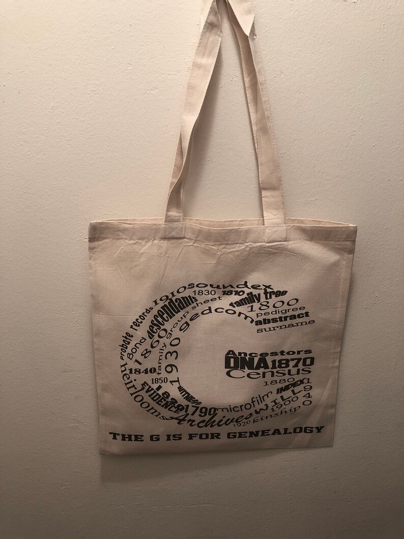 The G is for Genealogy Reusable Cotton Tote Bag - Etsy