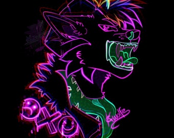 Digital Neon Character HeadShot