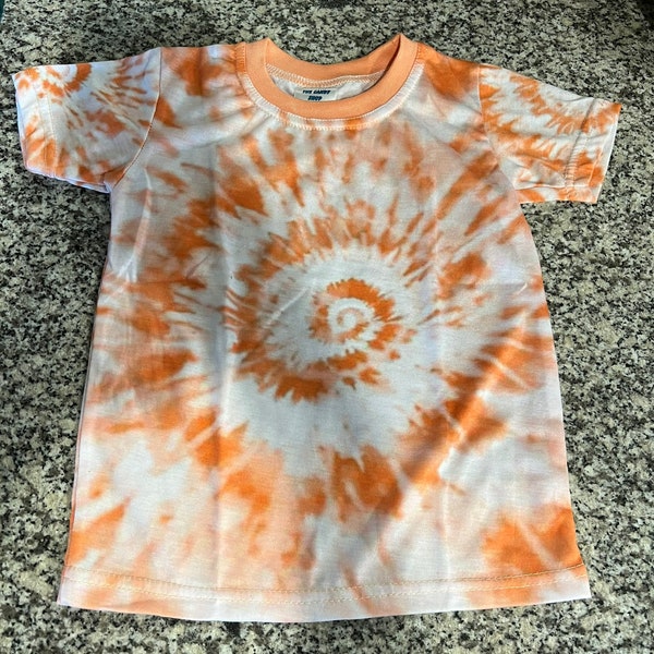 YOUTH tie dye cotton feel  short sleeve sublimation polyester blank orange