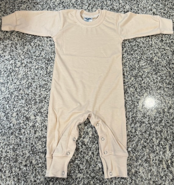 Baby Bodysuit Blank One Piece Sublimation 100% Polyester Oatmeal