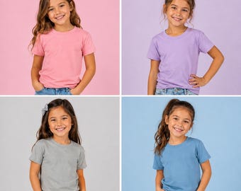YOUTH kids blank sublimation shirts 100% polyester cotton feel short sleeve
