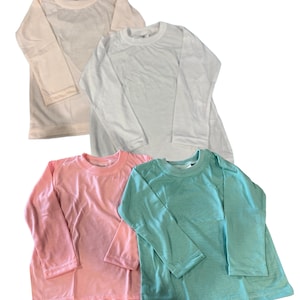 Infant Toddler long sleeve colored sublimation shirts white