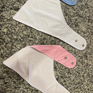 Pair sublimation baby bib bandana adjustable polyester pink blue purple