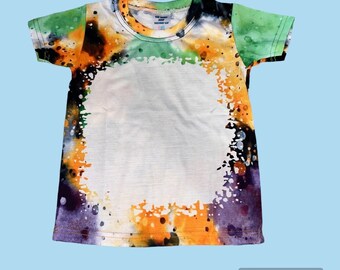 Erwachsene faux gebleicht Kurzarm Sublimation Polyester blank Halloween 100% Polyester