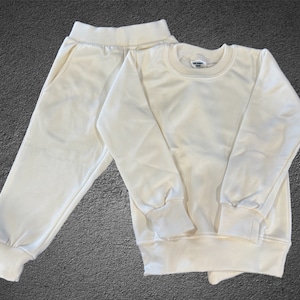 White Sweatsuit Kids Etsy