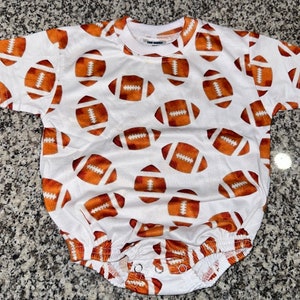 Baby bodysuit football print tshirt bubble romper one piece sublimation 100% polyester infant romper oversized