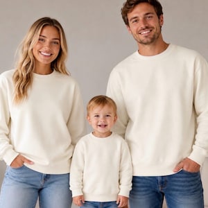 Adult sweatshirts 100% polyester sublimation blank sweatshirt crewneck cream sand white