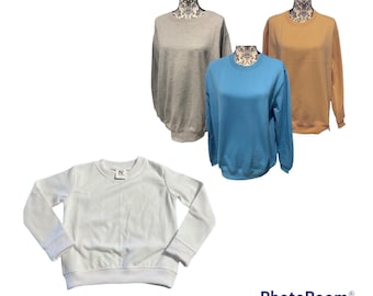Sweat-shirts pour tout-petits, 100 % polyester, sublimation, blanc vierge, col rond