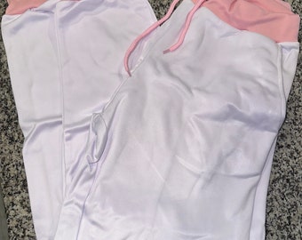 White adult sublimation polyester sweatpants fleece joggers